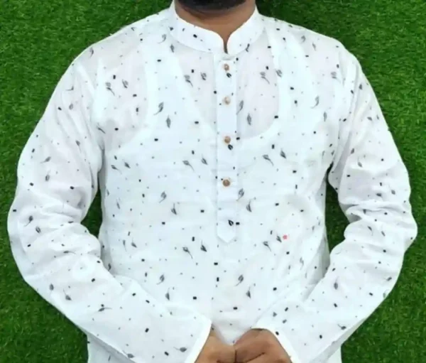 সাদা পাঞ্জাবি কালো স্টেপ